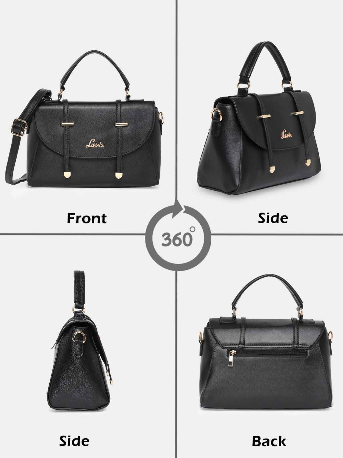 Lavie Women's Beech Flap Satchel Handbag | Ladies purse | Shoulder Bag | Black