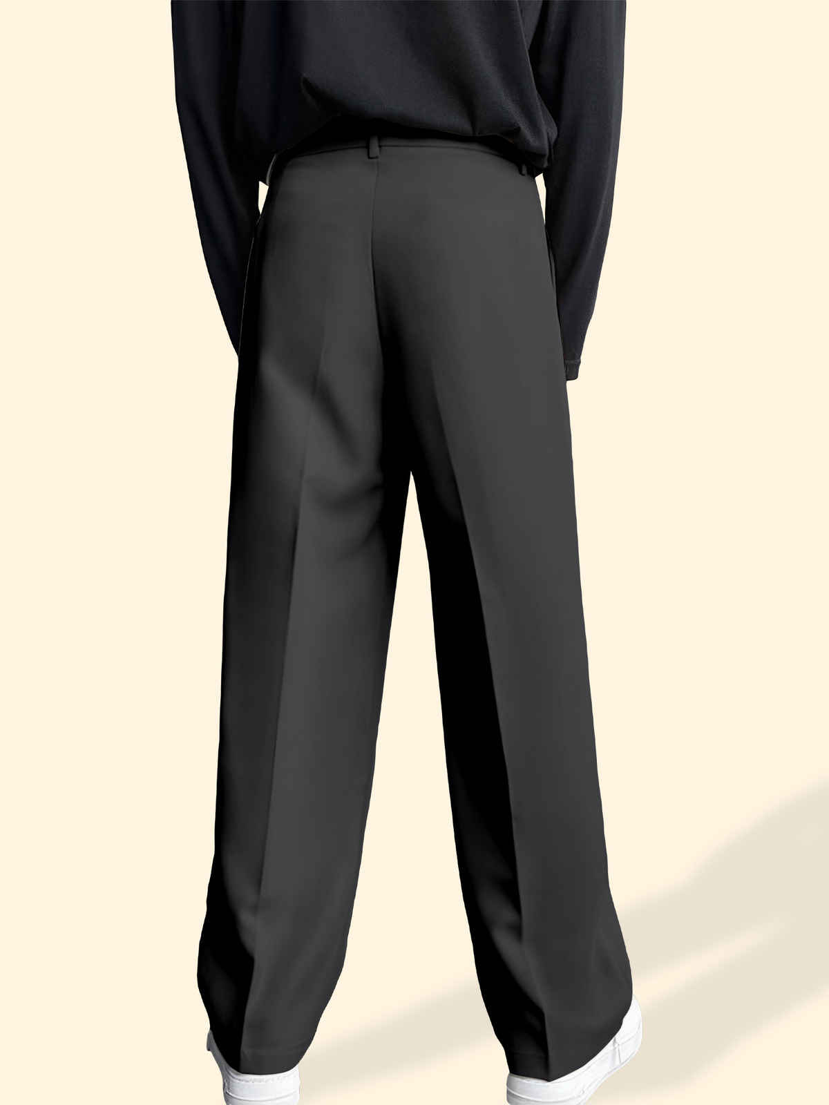 FTX Men's Relaxed Fit Lycra Blend Korean Trouser | Dark Grey - 36