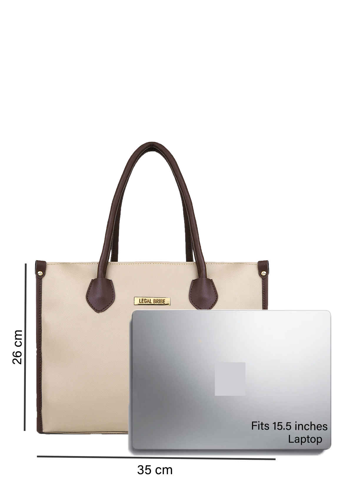 Legal Bribe Women'S Textured Tote Bag  (1pc) & Beautynx Diamond Aura Solitaire | Silver  (1pc) Combo