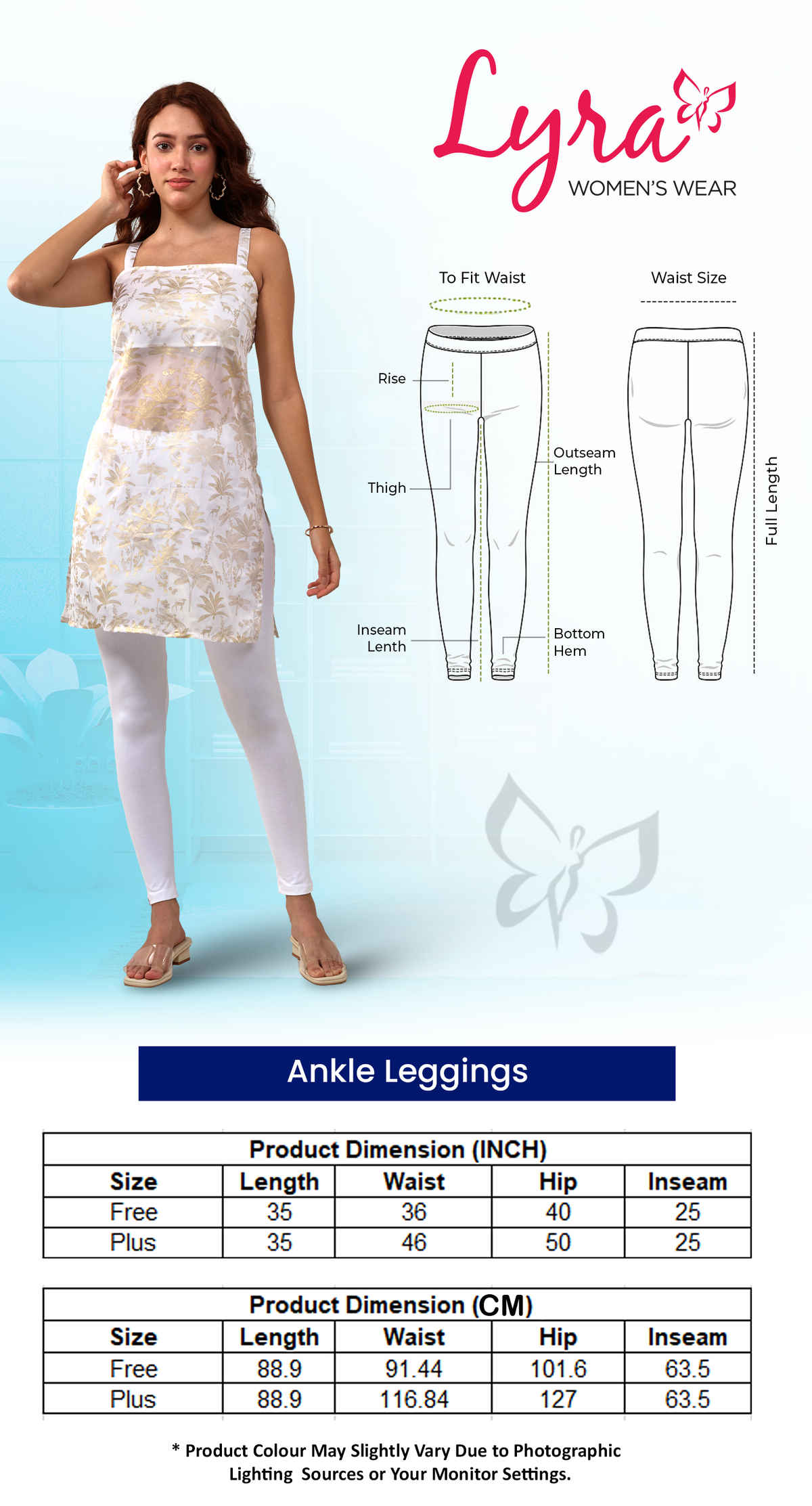 Lyra Women's Cotton Perfect Fit Ankle Leggings