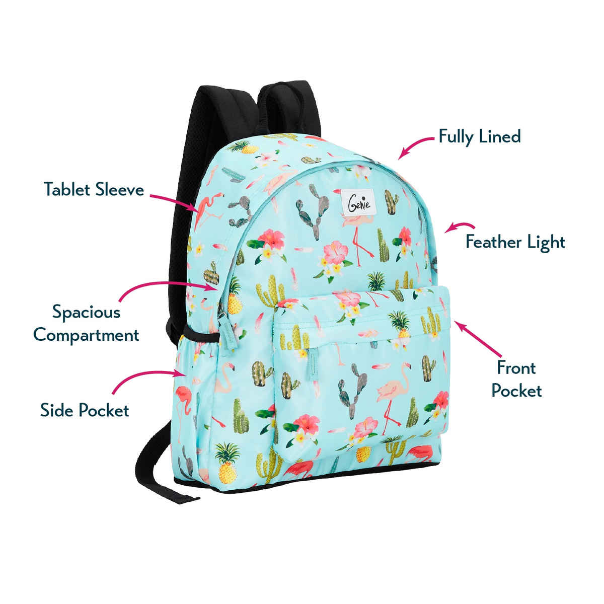 Genie Flamenco Backpacks For Women | 14 Inch | Trendy Casual College Bag