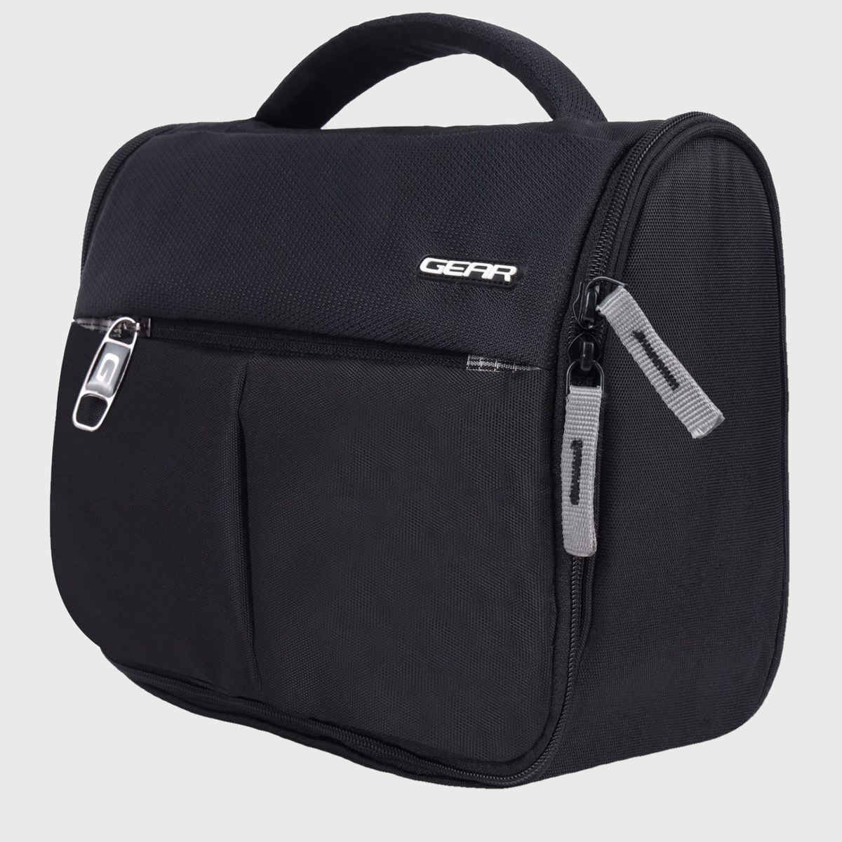 Gear Unisex Solid Polyester 6 L Toilet Pouch | Black and Grey