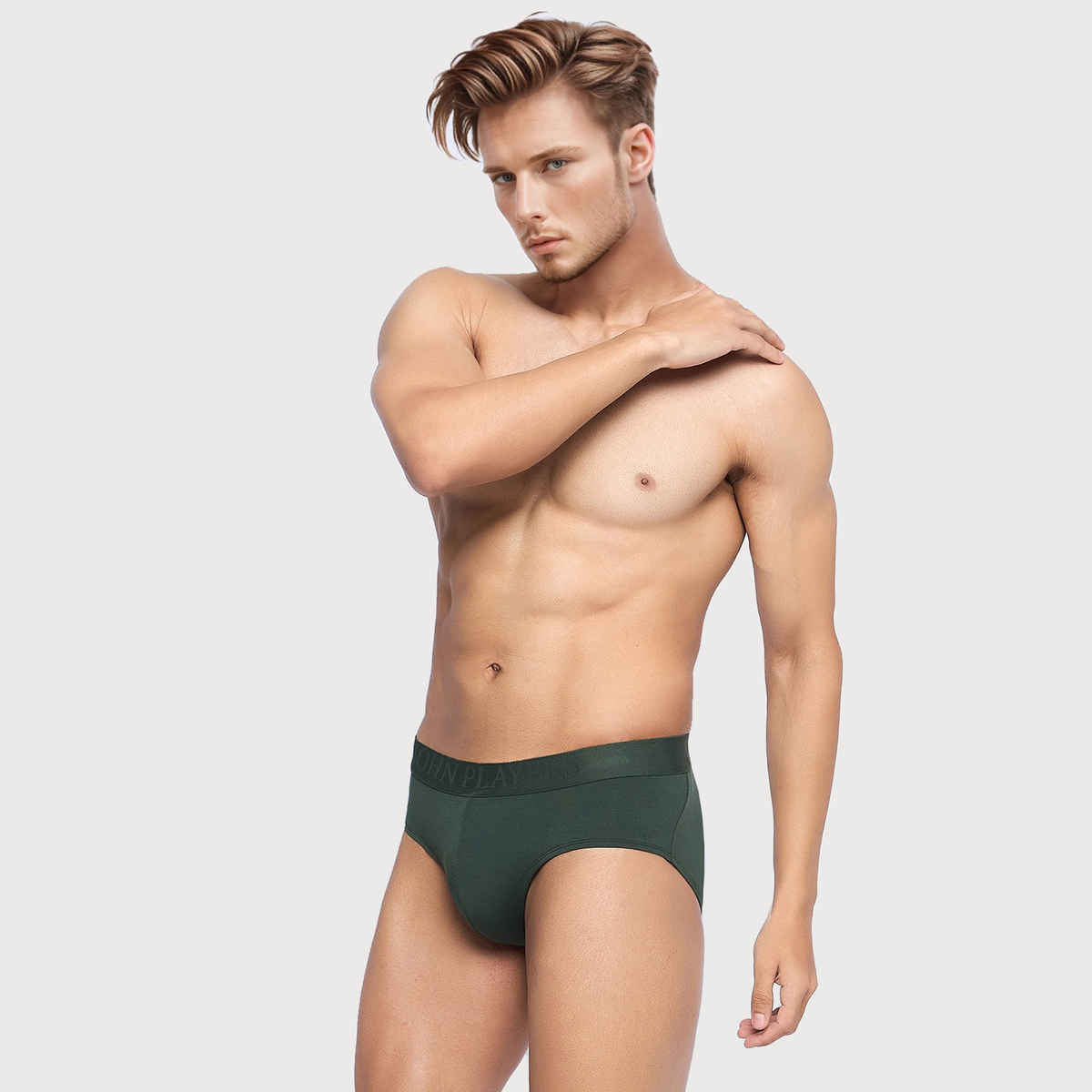 John Players Men's Solid Brief Modal | (JBF059M17) | Olive Green - S