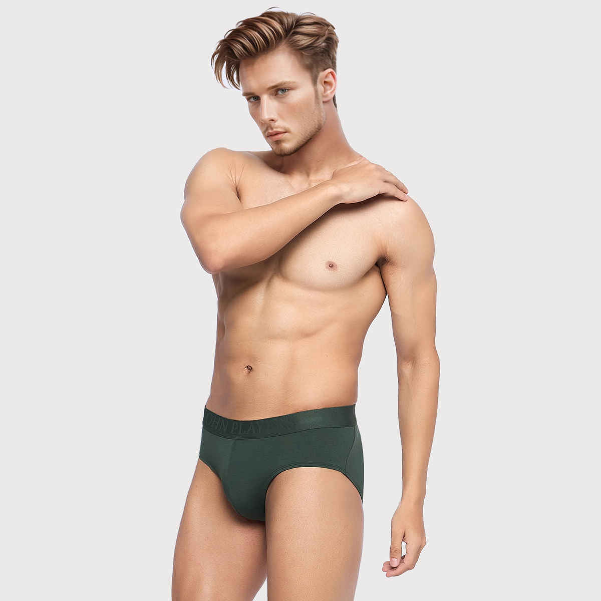 John Players Men's Solid Brief Modal | (JBF059M17) | Olive Green - S