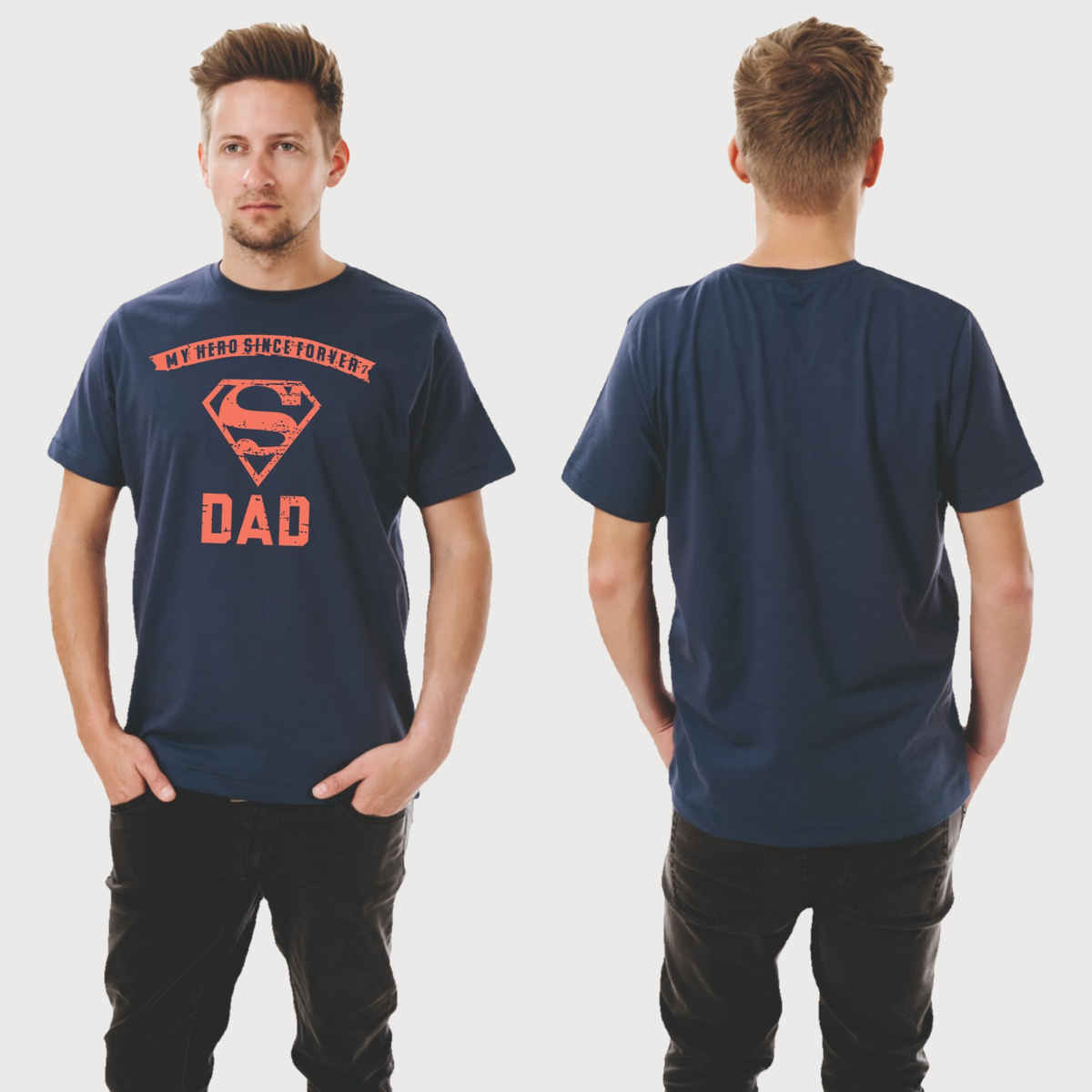Gcyx Men's Super Dad Printed T-shirt | Navy - M