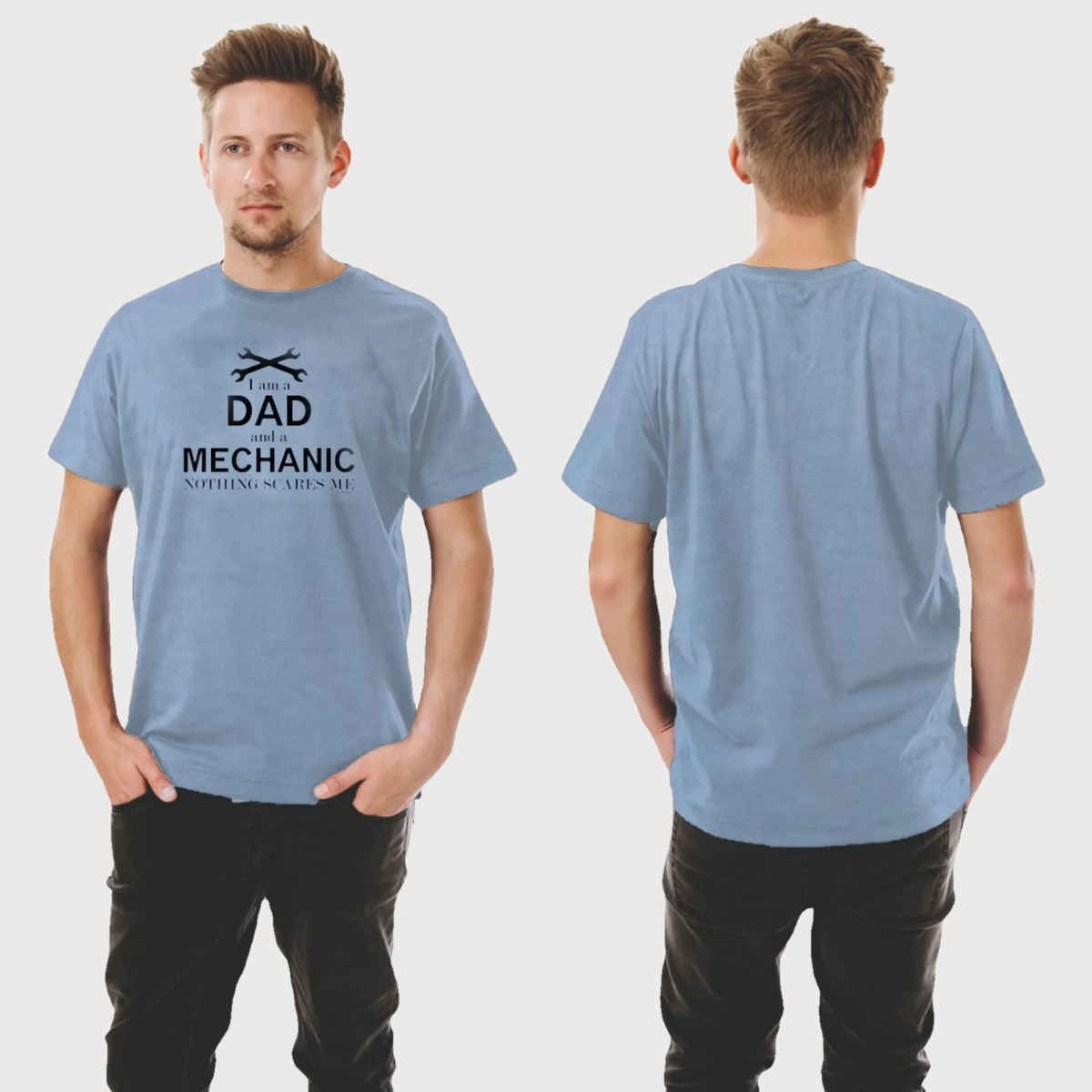 Gcyx Men's Mechanic Printed T-shirt | Light Blue - L