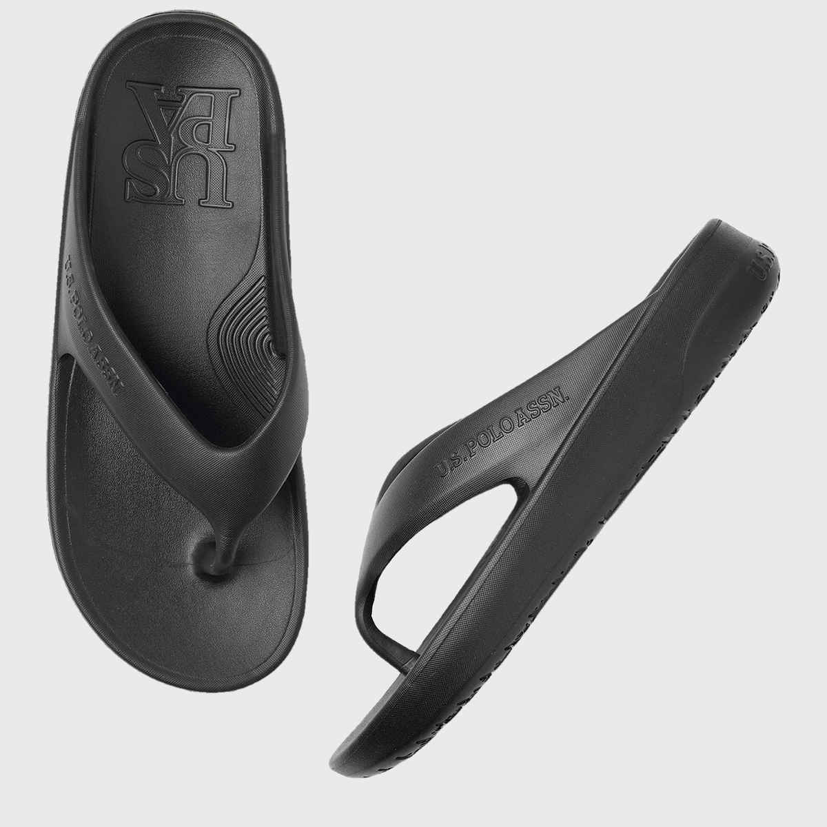 U.S. Polo Assn. | Men Axel 2.0 Foam Walk Flip Flop | Black | UK 8