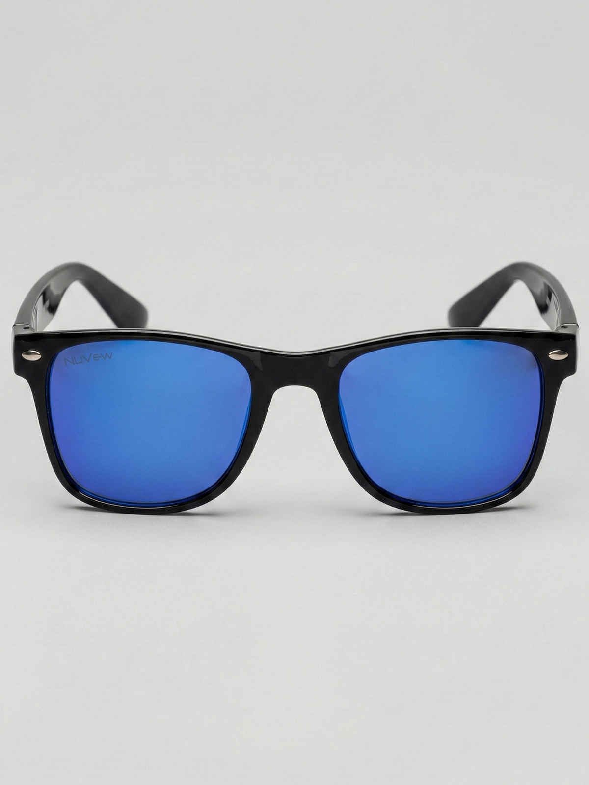 NuVew Unisex Wayfarer Sunglasses | Black & Blue | Medium