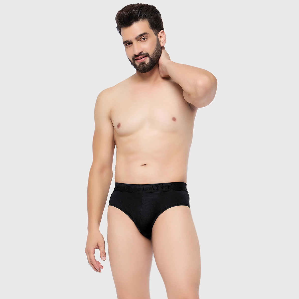 John Players Men's Solid Brief Modal | (JBF059M13) | Black - L