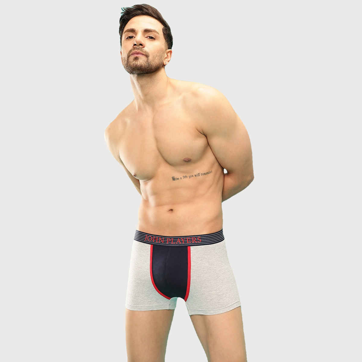 John Players Men's Colour Blocked Trunk | (JTK042M01) | Grey - L
