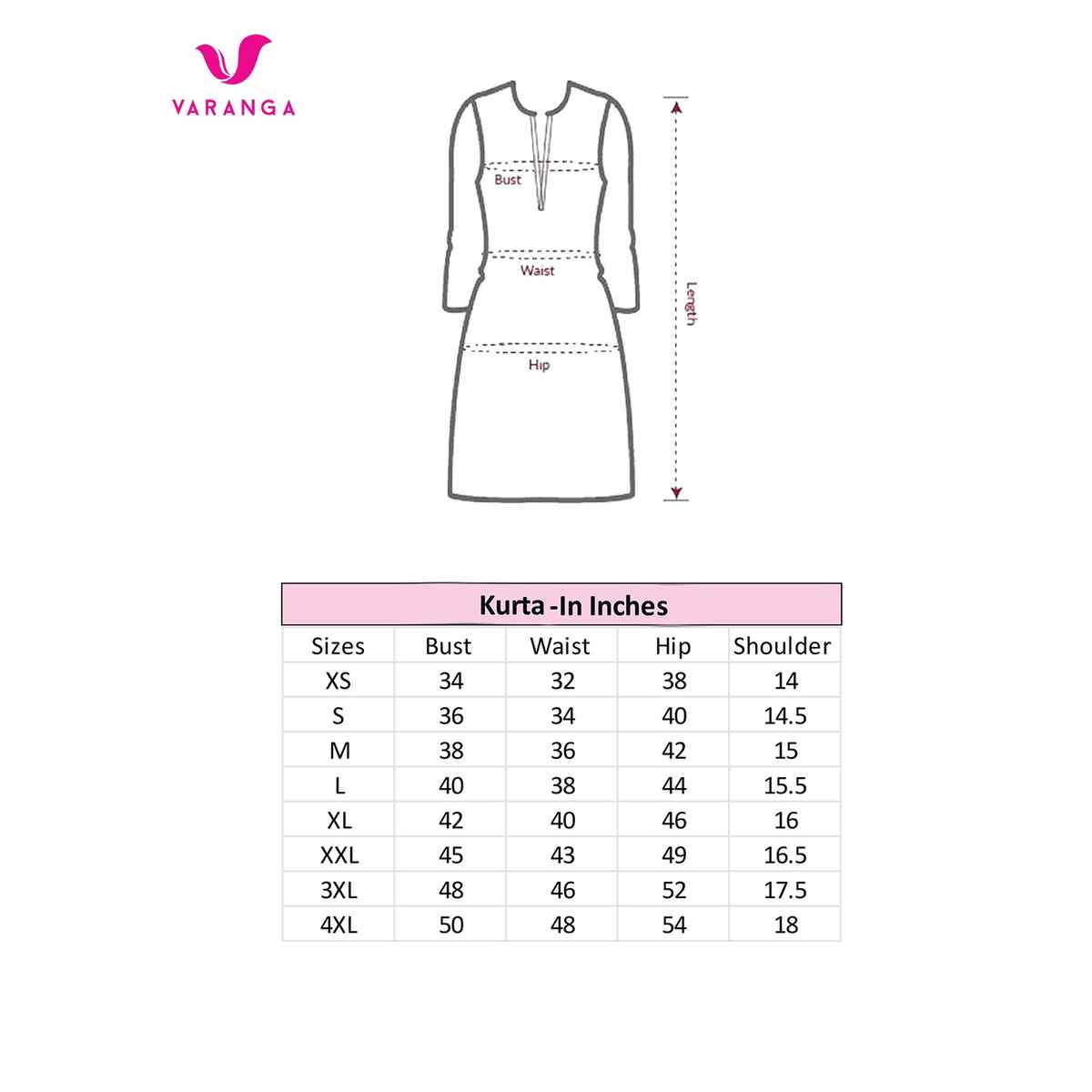 Varanga Women's B&hani Printed Kurta Gota Embroidery Round Neckline | VKUR222 | Purple & White - XL