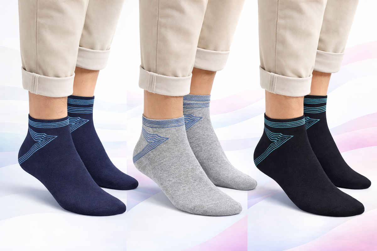 Dollar Men's Cotton Ankle Length Socks | Multicolour - Free Size