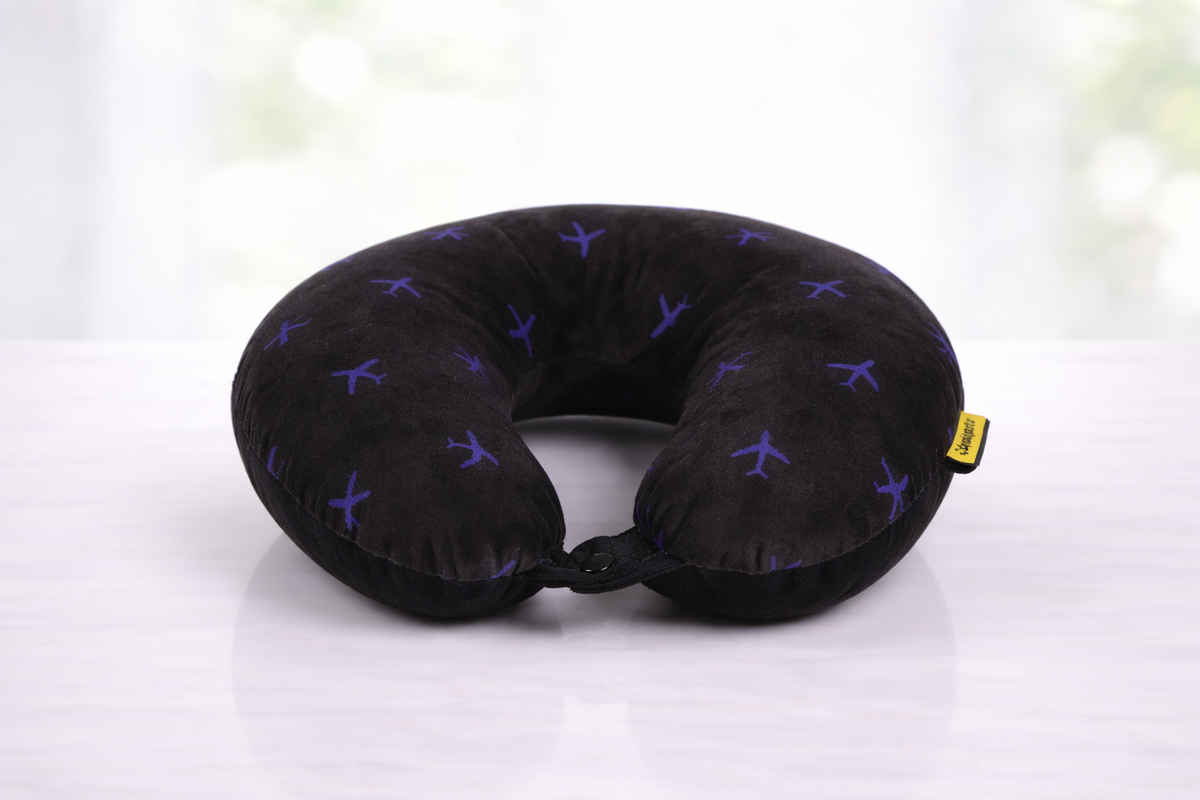 ORKA Travel Printed U Shaped Neck Pillow Polyfill Flight Route Dotted Lines