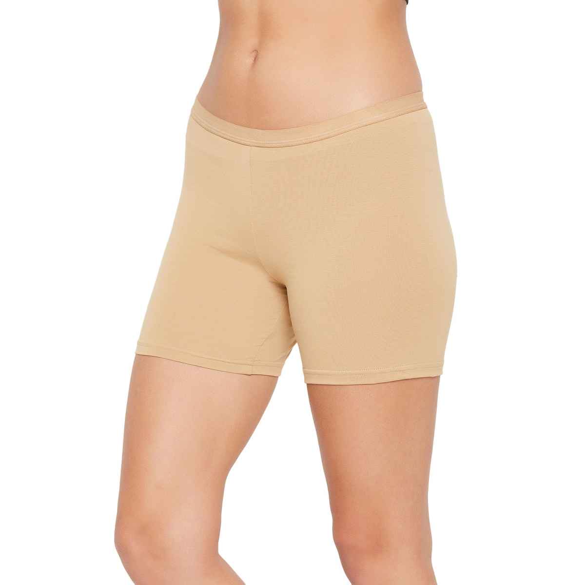 Clovia Mid Waist Boyleg Panty - Cotton(Beige - M)