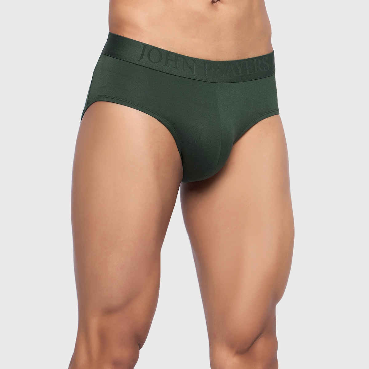 John Players Men's Solid Brief Modal | (JBF059M17) | Olive Green - S
