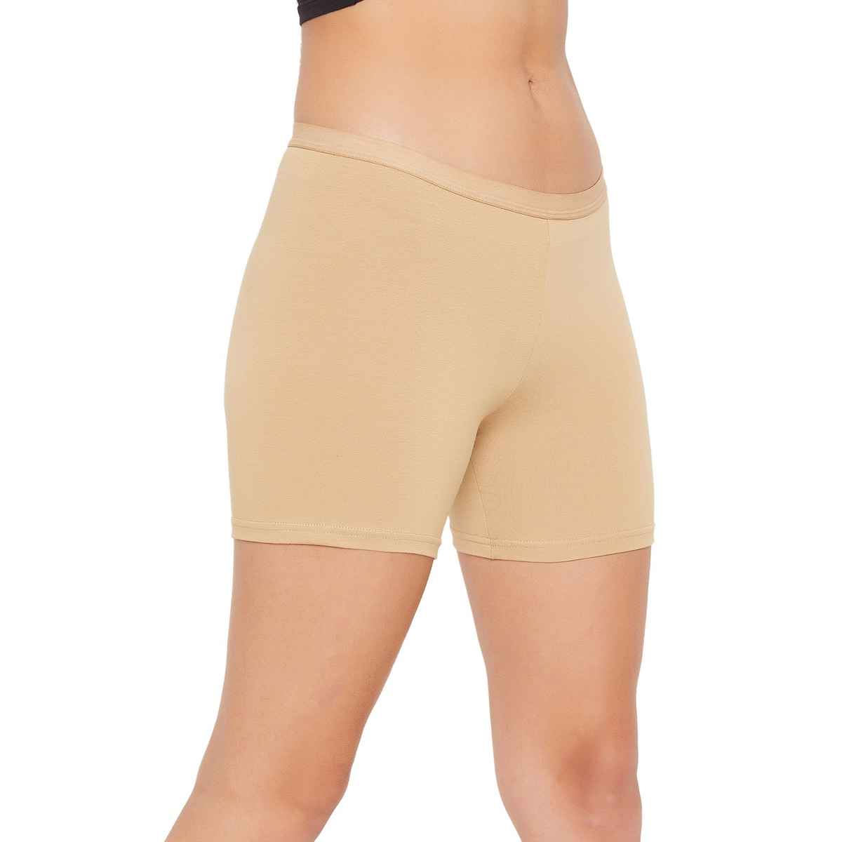 Clovia Mid Waist Boyleg Panty - Cotton(Beige - M)