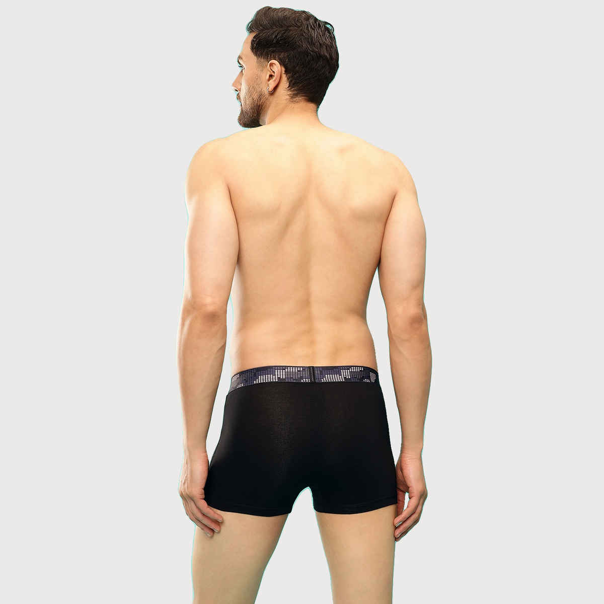 John Players Men's Classic Cotton Trunk With Sublimation Waistband | (JTK034M13) | Black - 2XL