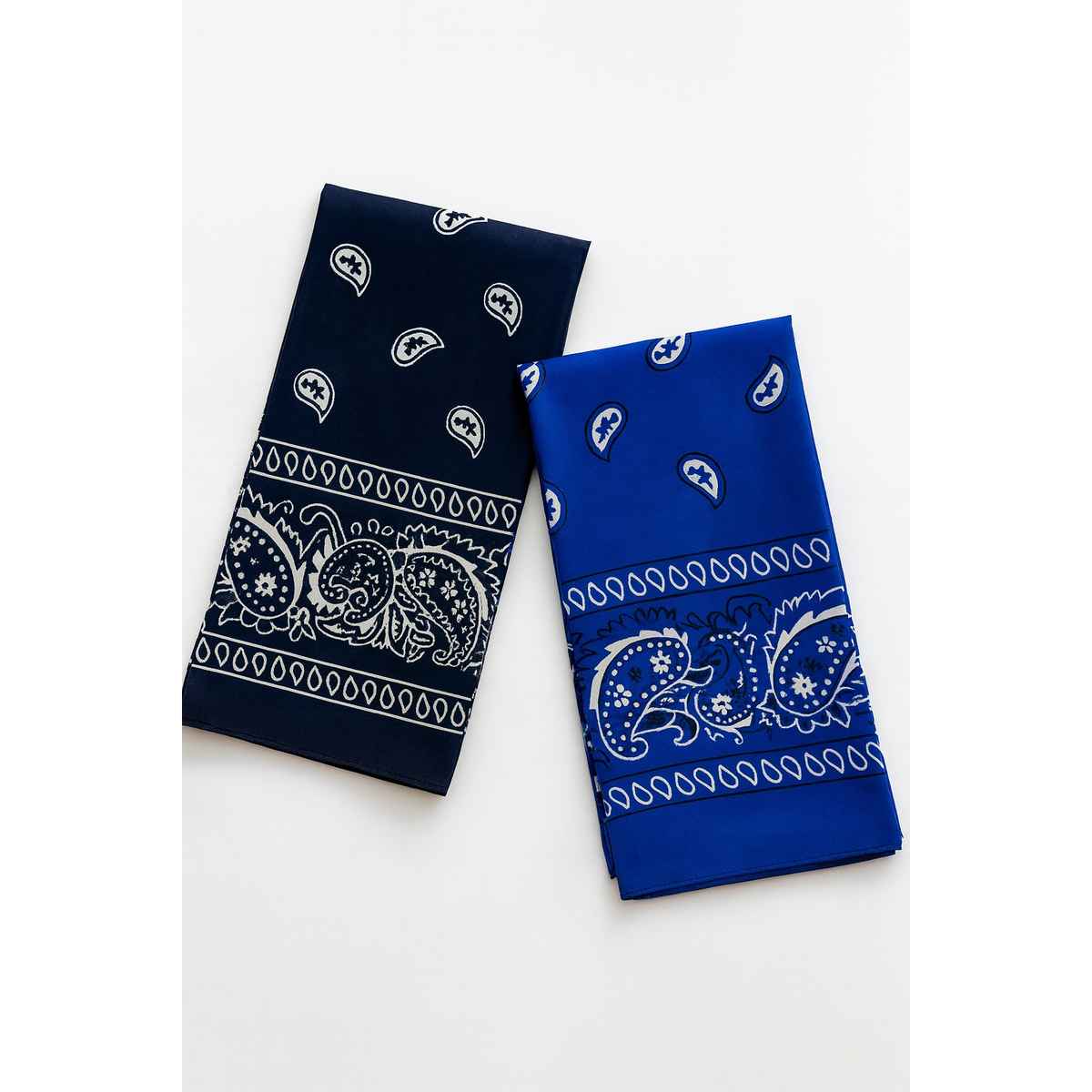 Royal Mart Unisex Cotton Blend Bandana | Black and Blue - One Size