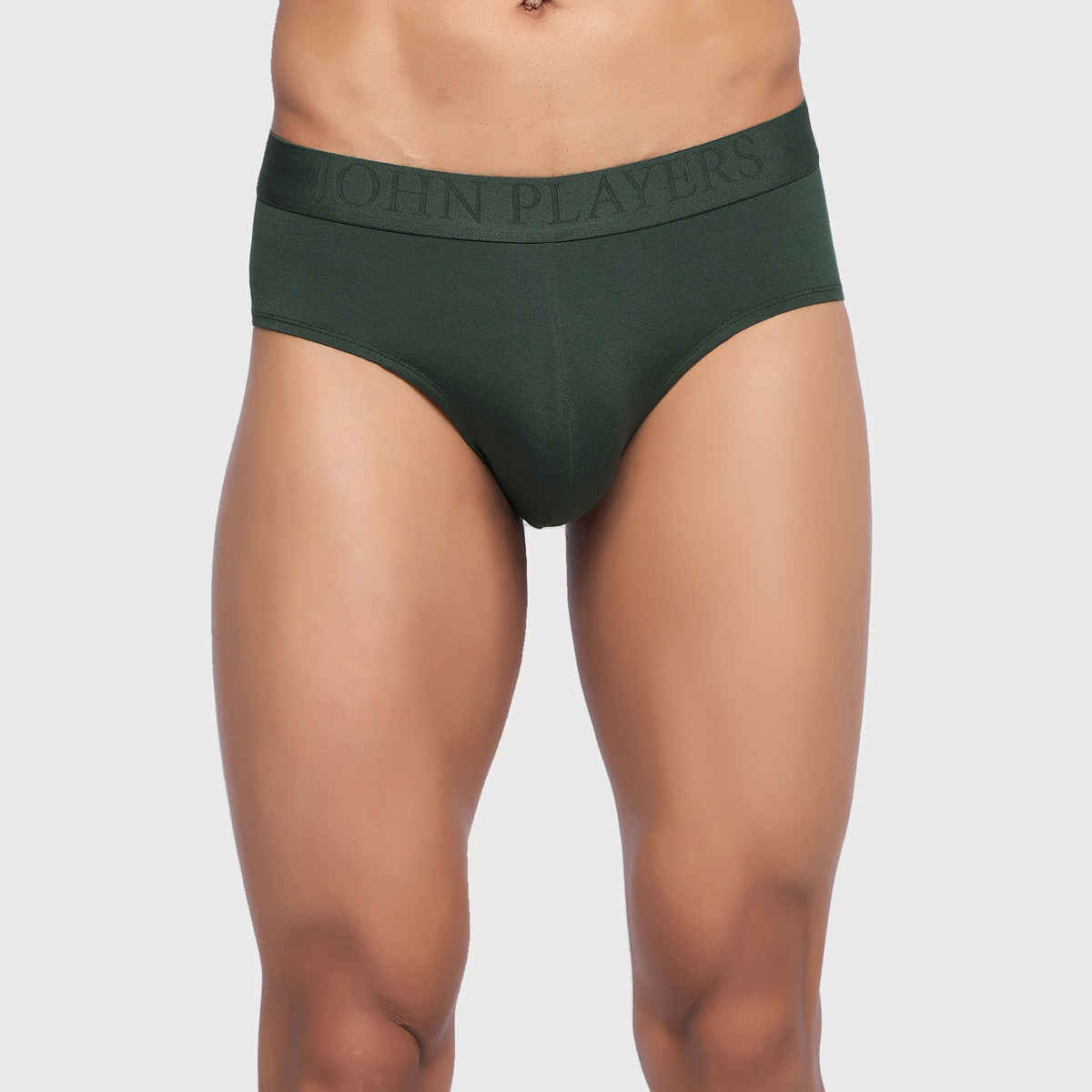 John Players Men's Solid Brief Modal | (JBF059M17) | Olive Green - S