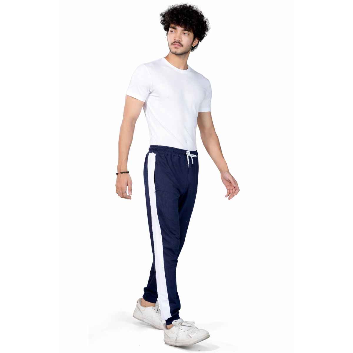 GCYX Men's Track Pant | 100% Cotton Comfortable Wear | Ecru Cut Sew | Navy - XL