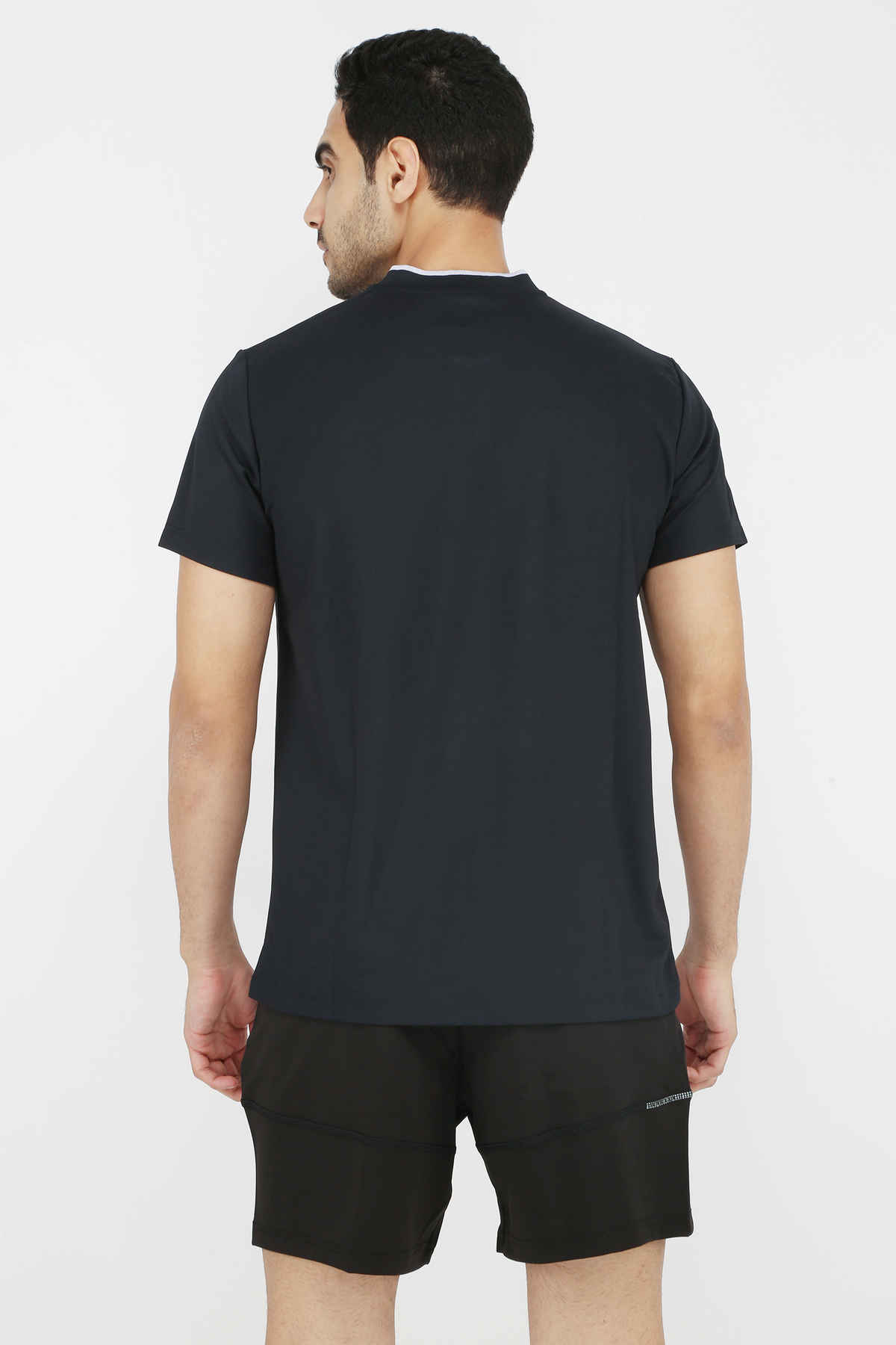 Dida Men's Sports Henley T-shirt | Regular Comfortable Stretchable Dry-Fit | Navy - XL