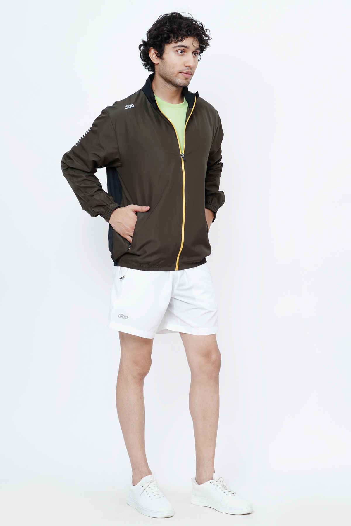 Dida Men's Sports Jacket | Regular Comfortable Stretchable Dry-Fit | Olive - 2XL