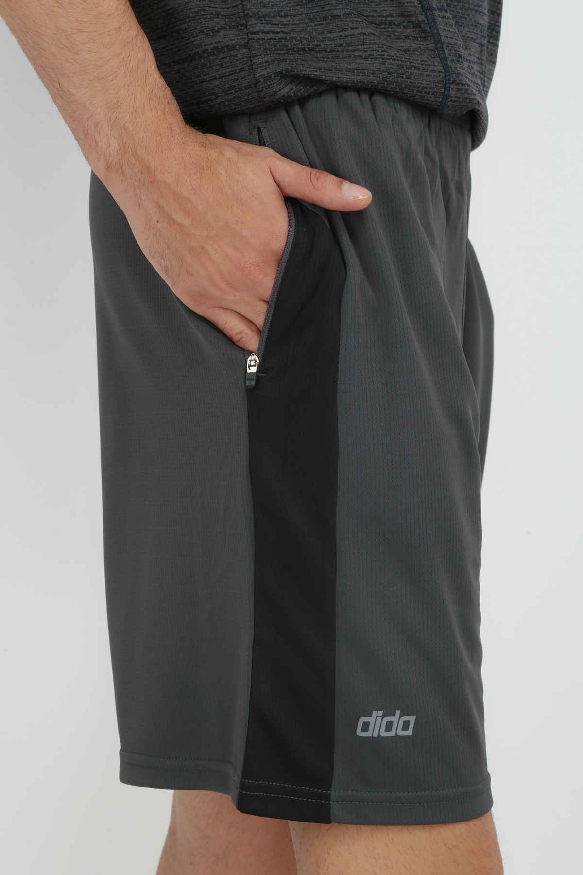 Dida Men's Sports Short | Regular Comfortable Stretchable Dry-Fit - L | Grey