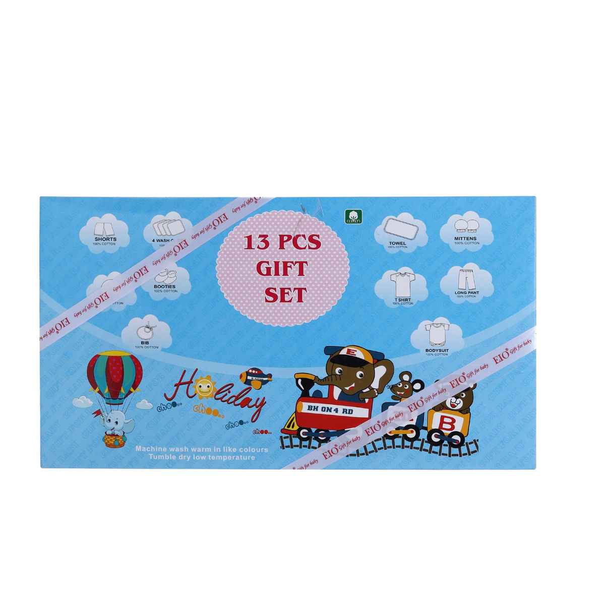 EIO Kids Cotton Solid Clothing Gift Set | Peach