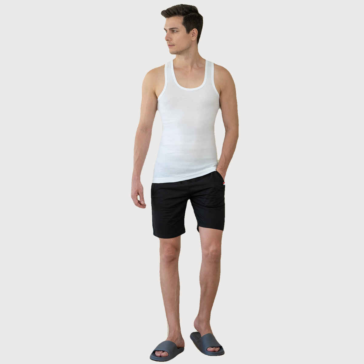 Lux Cozi Maxx Pure Cotton Round Neck Ribbed Vest | White | XXL | Pack Of 3