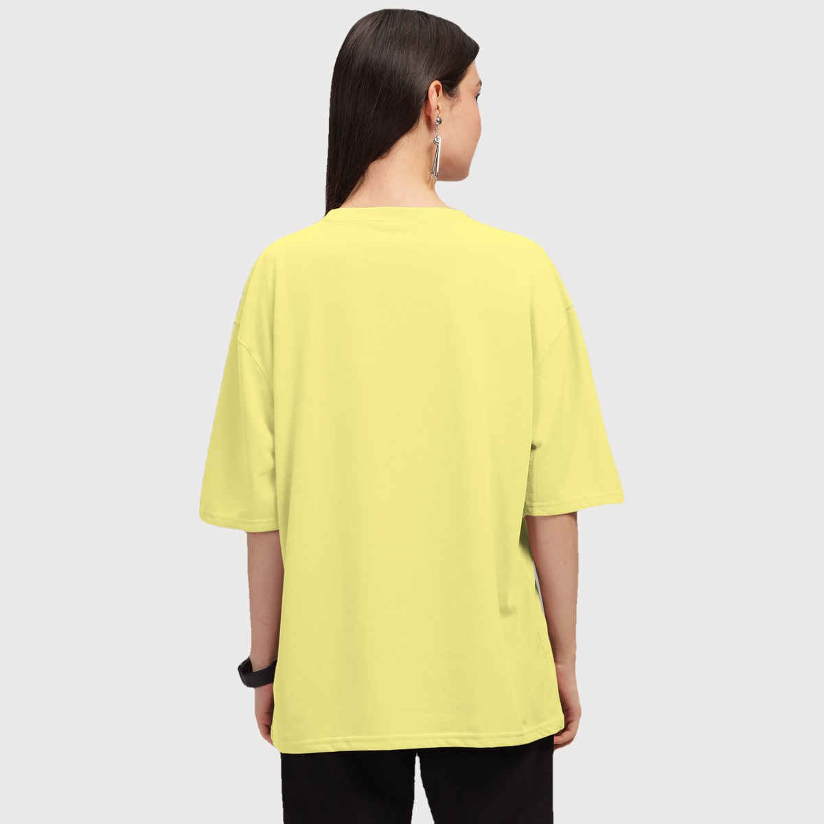 Hellcat Women's Trendy Printed Oversized T-shirt | Yellow - S