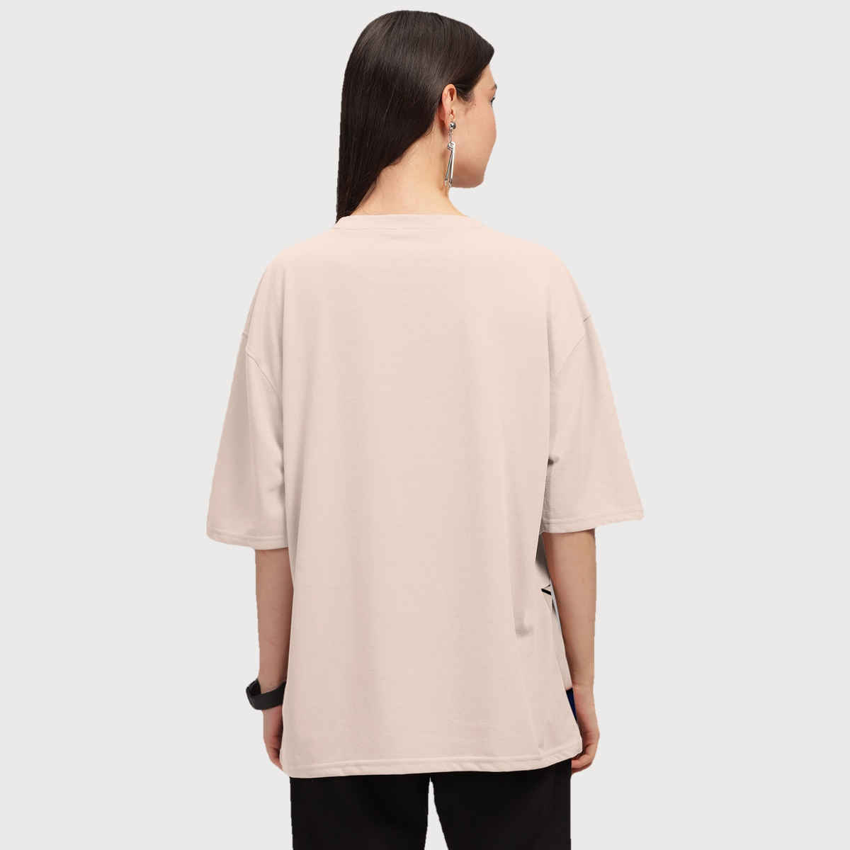 Hellcat Women's Trendy Printed Oversized T-shirt | Beige - XL