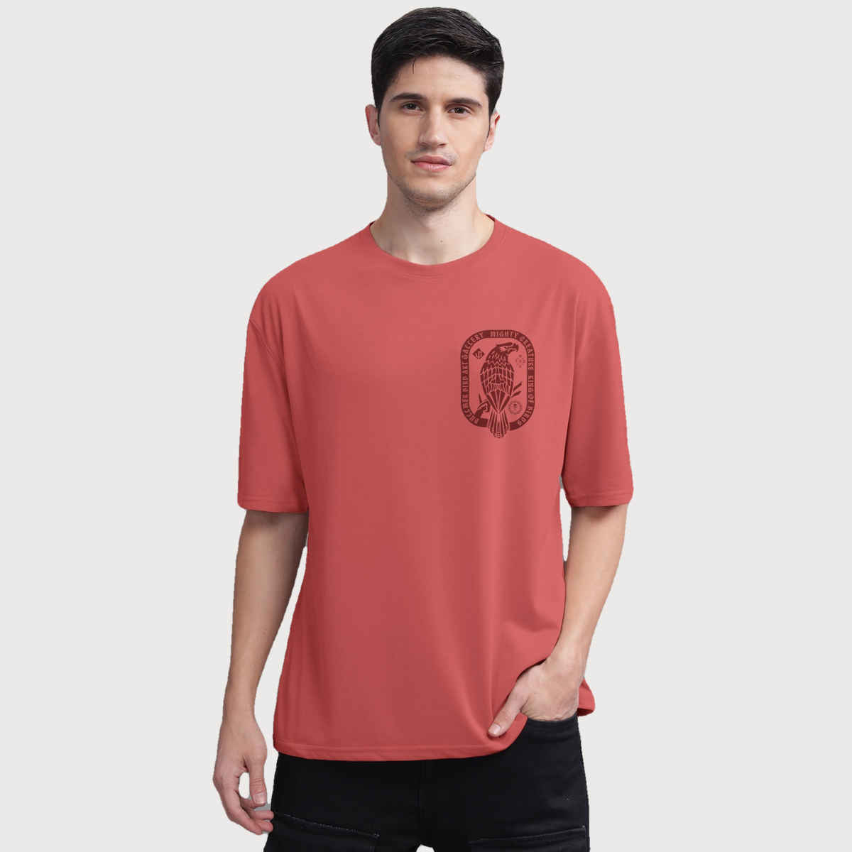 Bullmer Men's T-shirt Round Neck Printed | Red | S