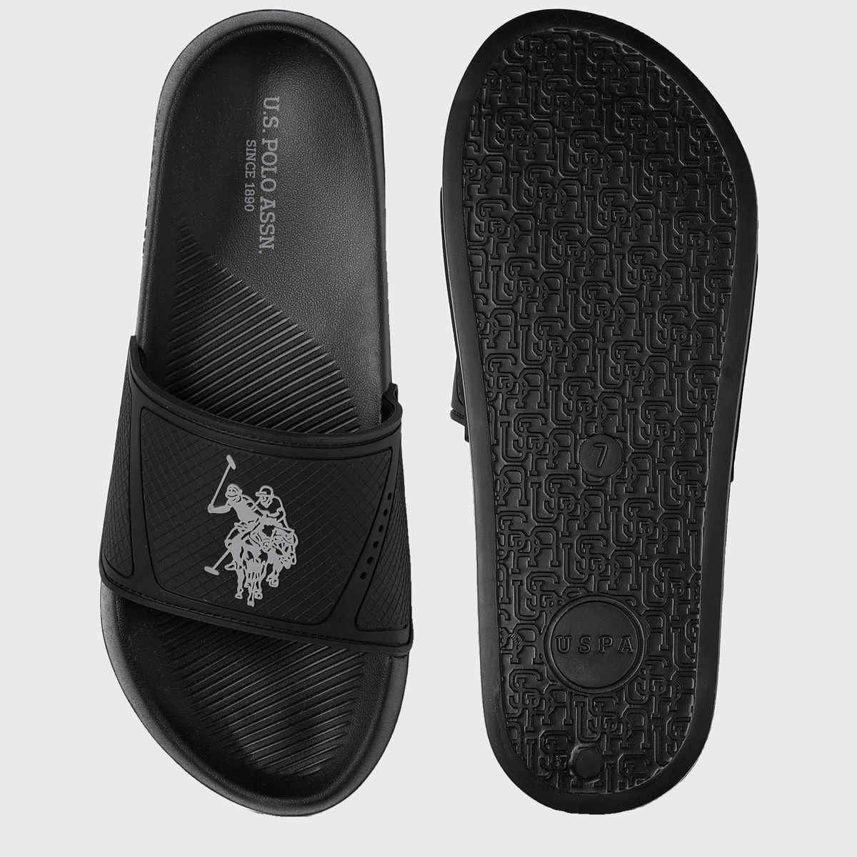 U.S. Polo Assn. | Men Phil Sliders | Black | UK 9