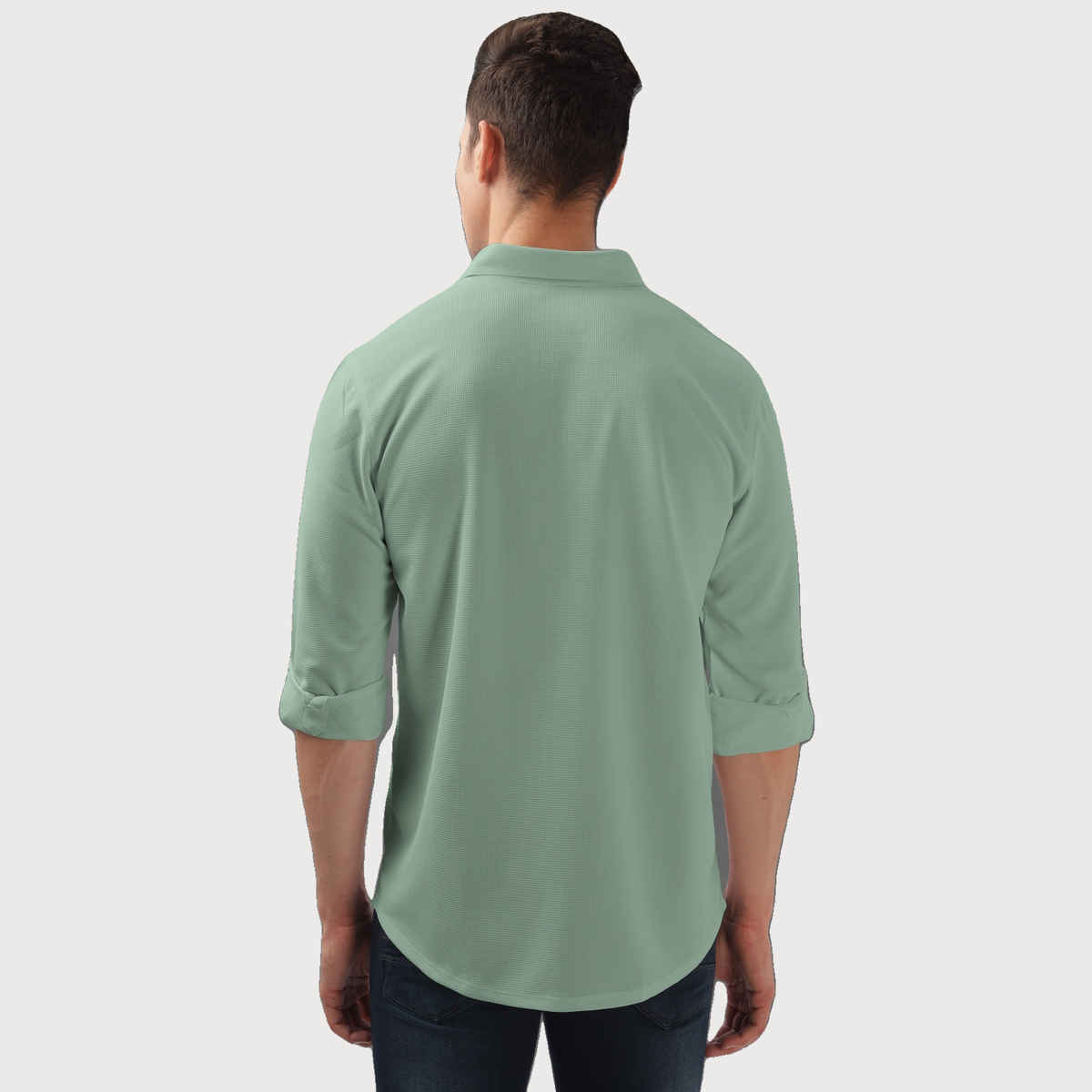 Bullmer Men's Trendy Regular Fit Solid Full Sleeve Causal Shirt | Mint Green - M