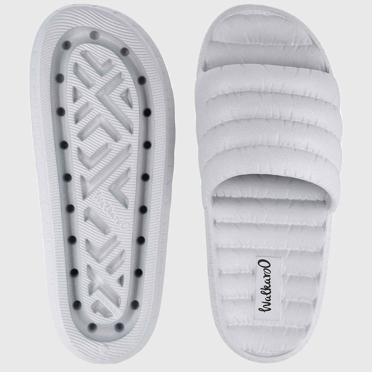 Walkaroo Men's Flip Flop Sliders | WC8770 Light Grey | UK 8