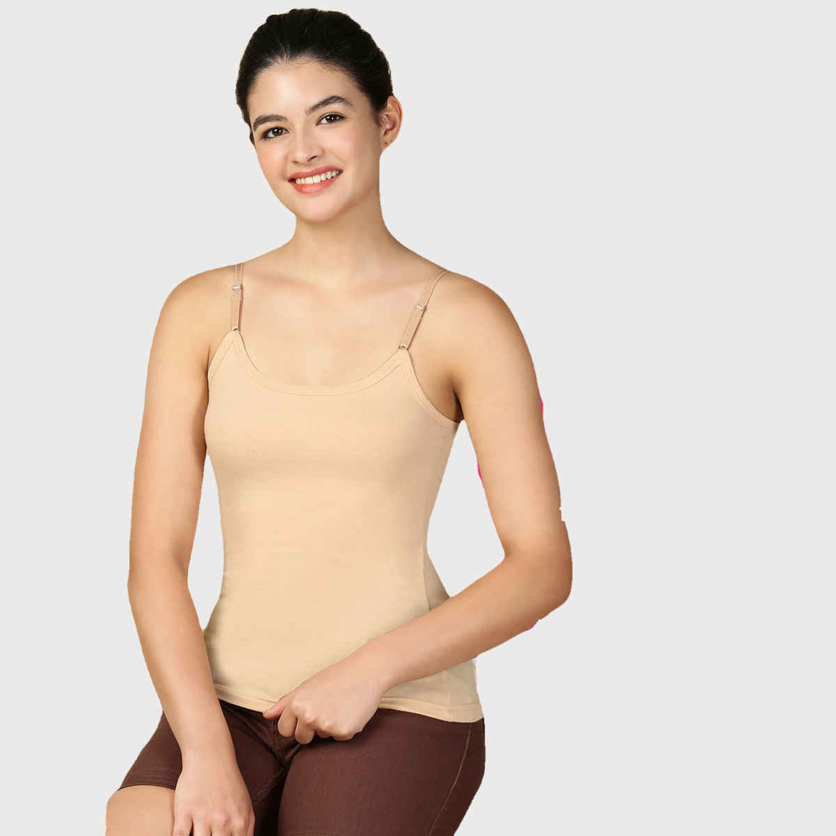 Lux Cozi Women s Premium Ultra Soft Cotton Camisole Black | White and Beige | Size-XL