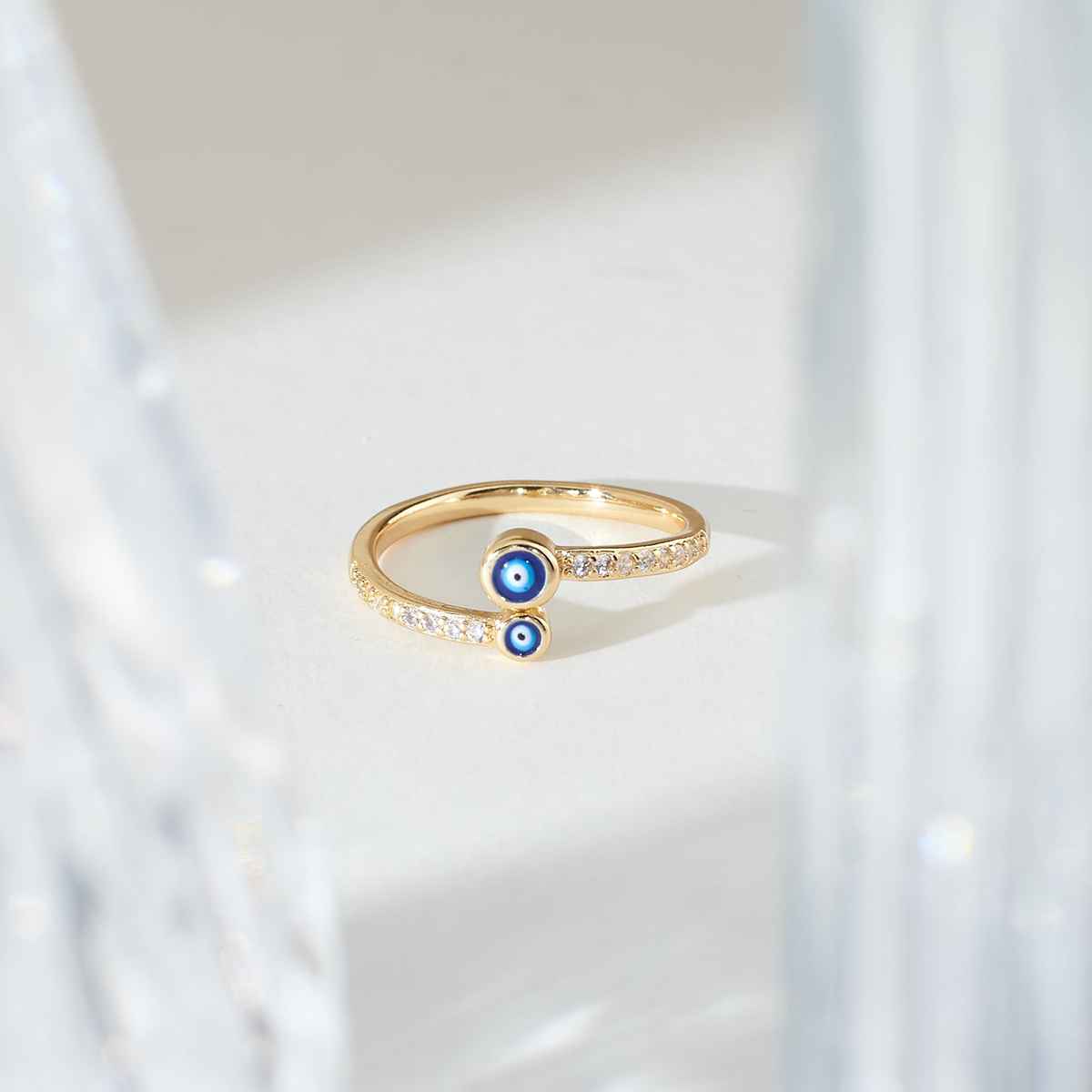 SALTY Amor Evil Eye Ring for Women and Girls| Anti-Tarnish | Blue