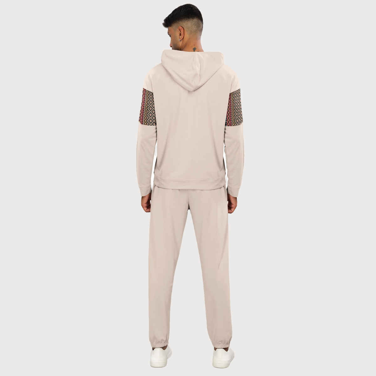 Bullmer Men's Full Sleeve T-shirt Pant Co-ords Set | Beige - M