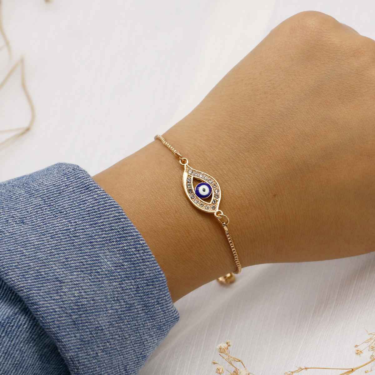 Joker & Witch Panon Evil Eye Gold Bracelet