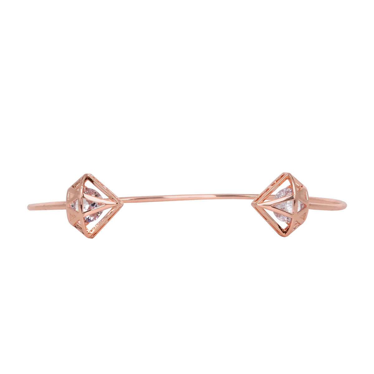 Joker & Witch Gem Shaped Rosegold Open Cuff
