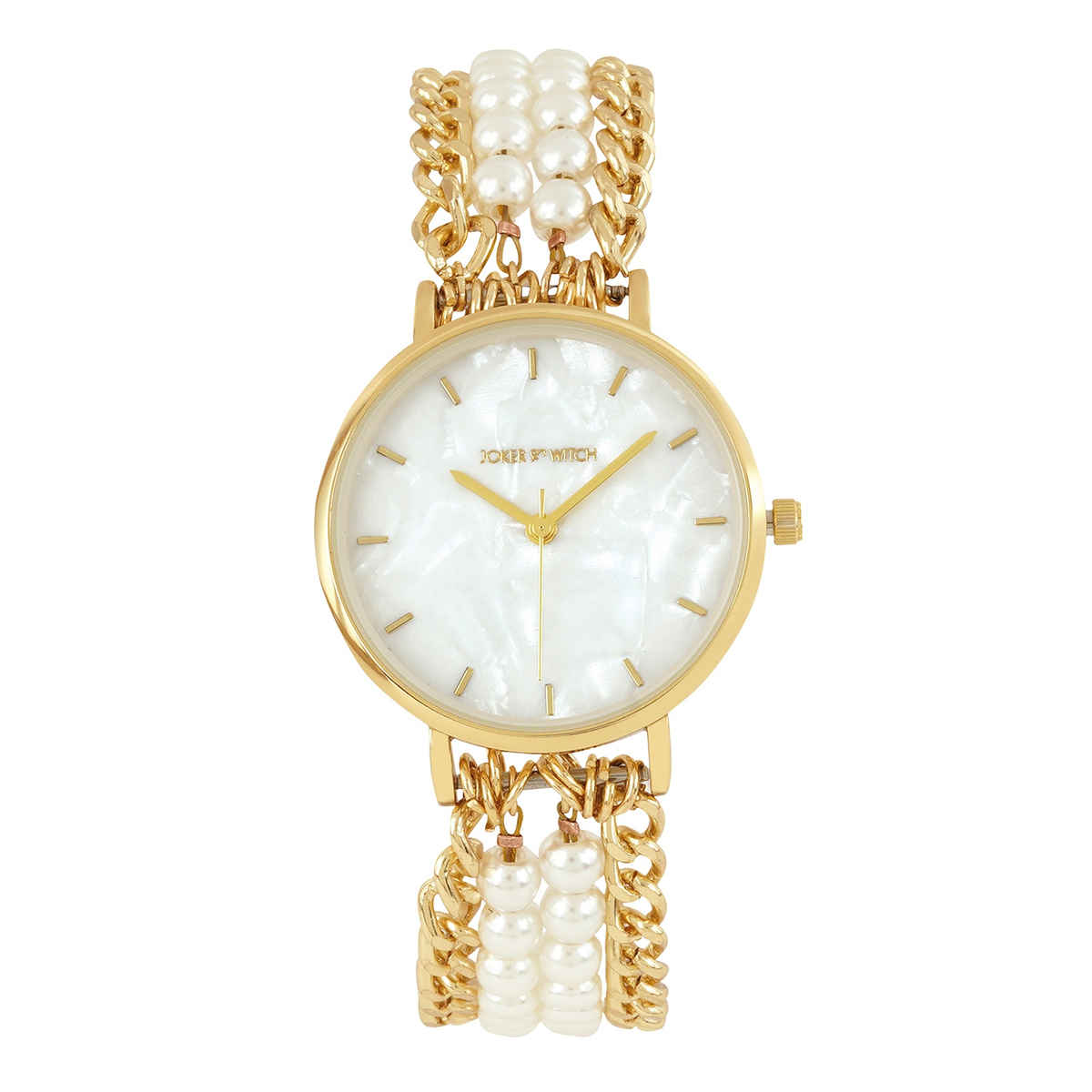 Joker & Witch Women's Metal Alloy Chrono Watch | White MOP
