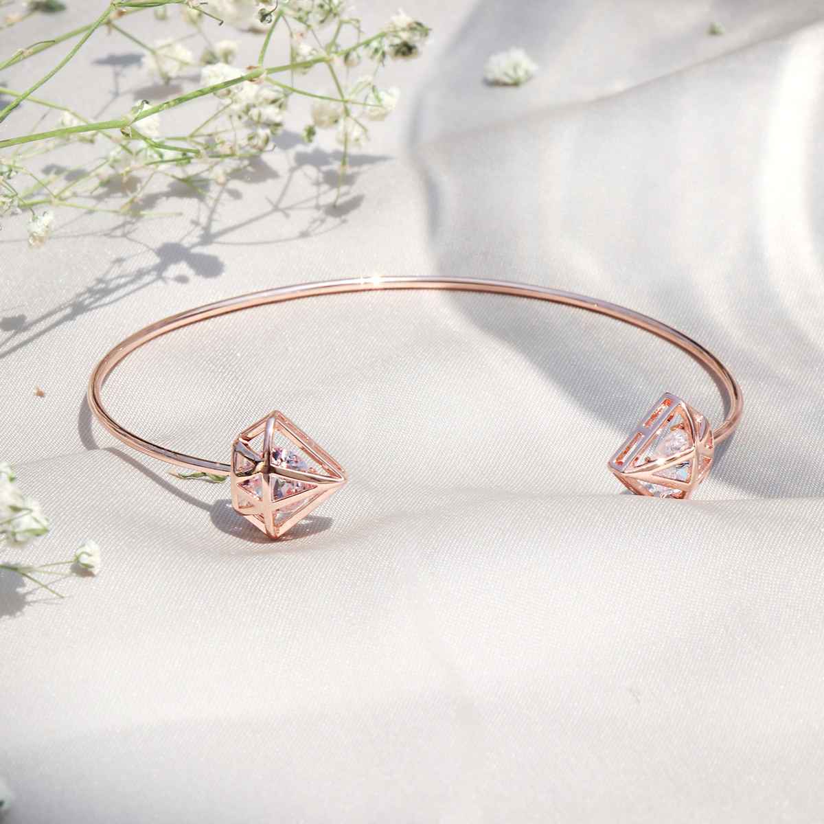 Joker & Witch Gem Shaped Rosegold Open Cuff