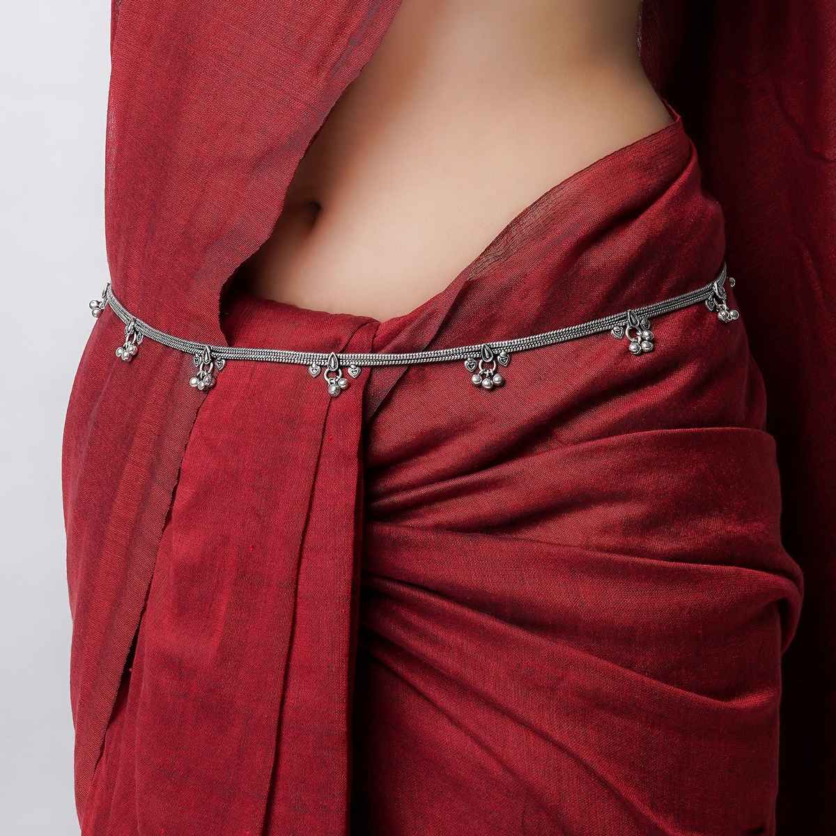 Teejh Teejh Menaka Silver Oxidised Ghungroo Kamarbandh