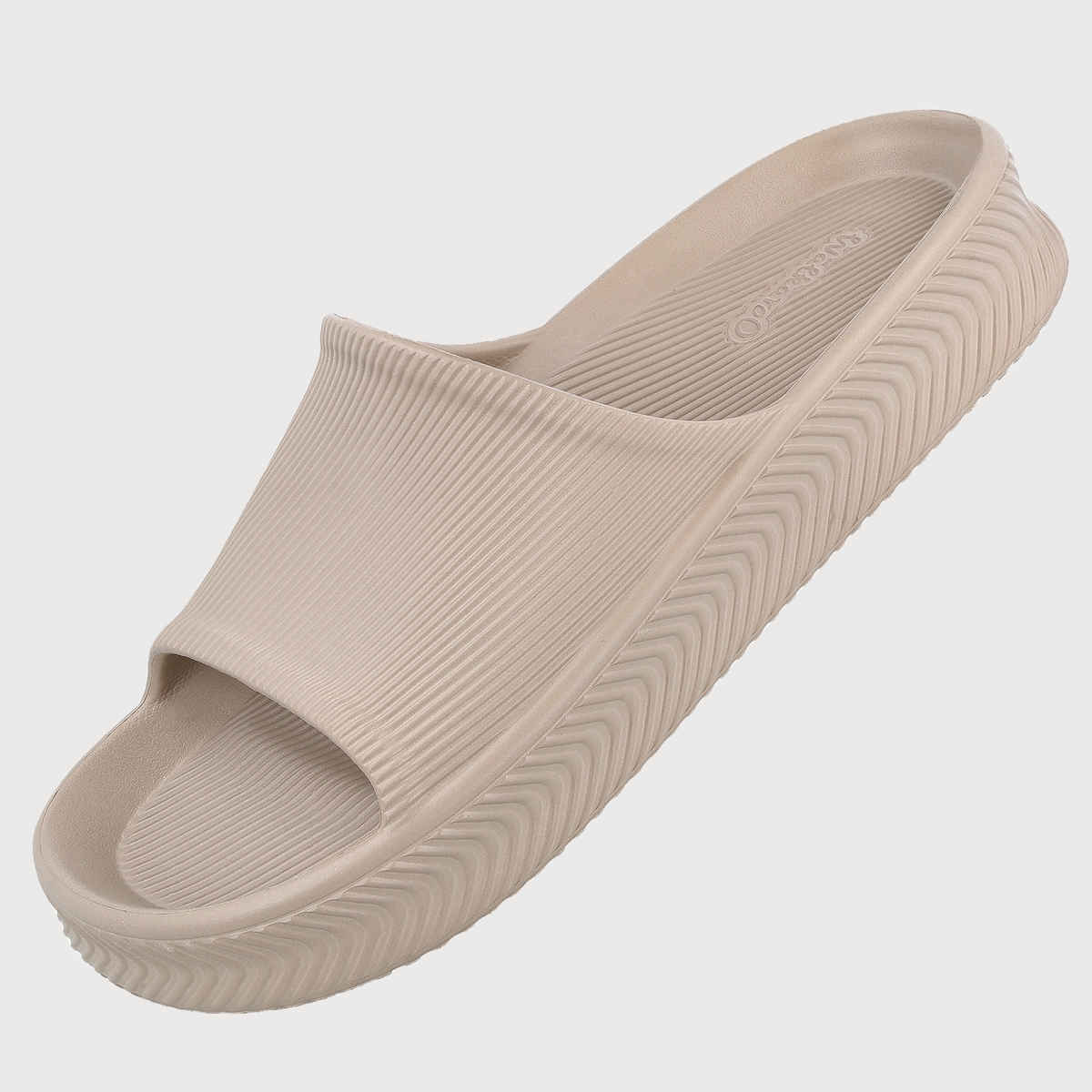 Walkaroo Men's Flip-Flop Sliders - WC8737 Greige UK6