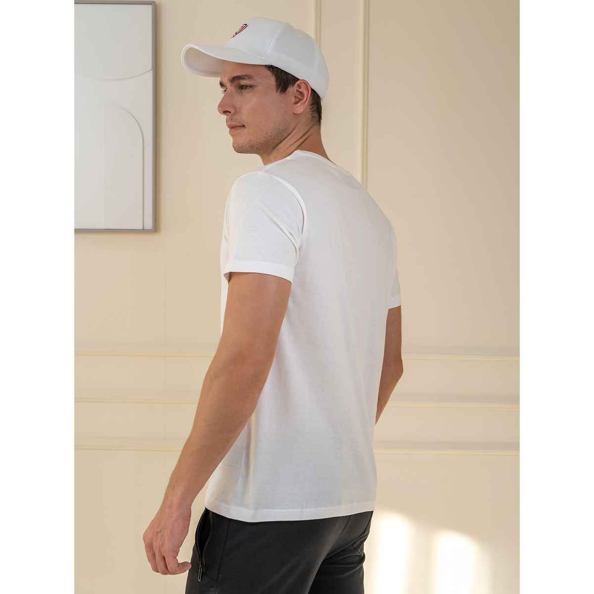 Lux Cozi Men s Ultimate Comfort & Style Round Neck Cotton T-shirt | White | Size | XL
