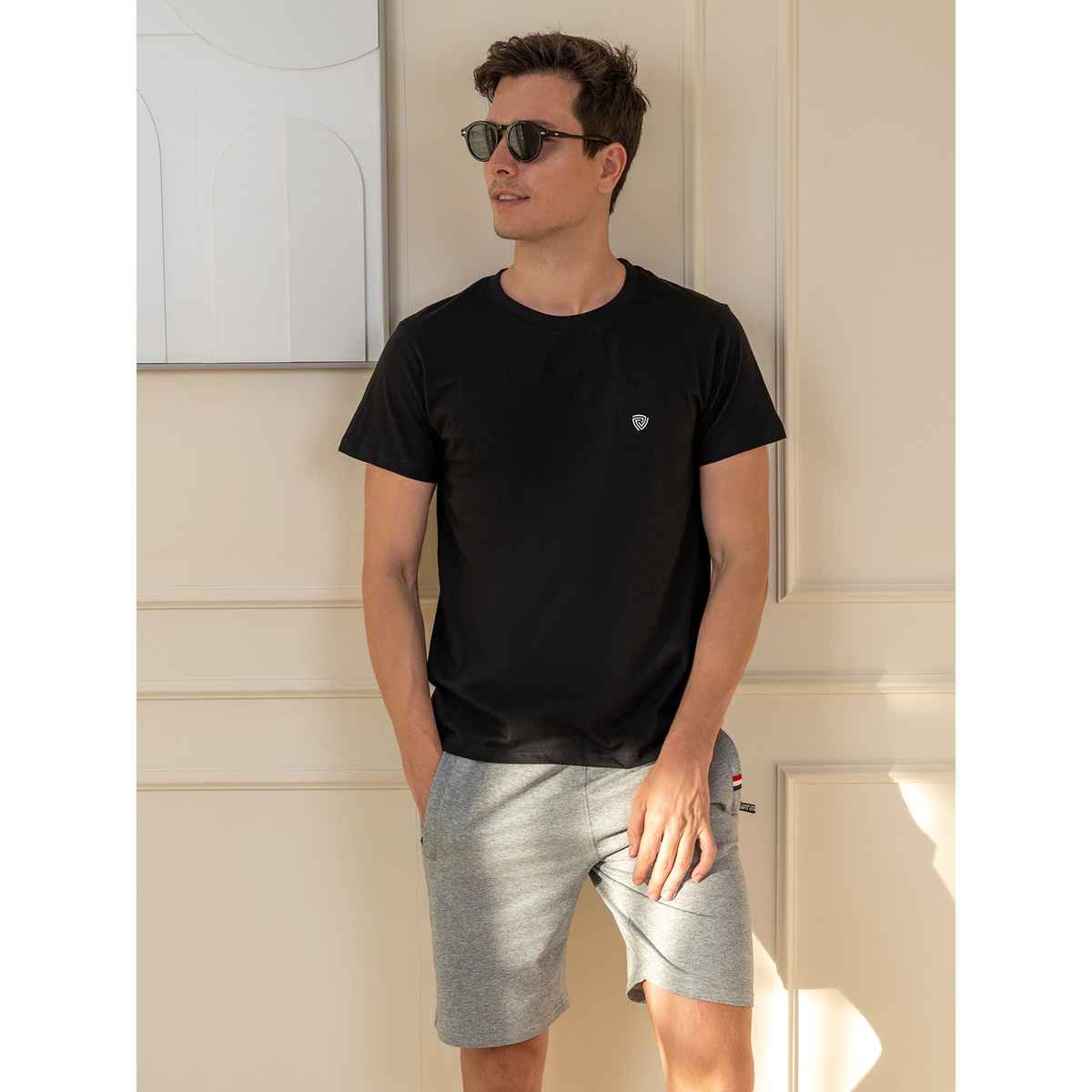 Lux Cozi Men s Ultimate Comfort & Style Round Neck Cotton T-shirt | Black | Size | XL