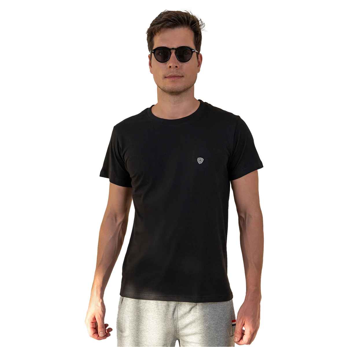 Lux Cozi Men s Ultimate Comfort & Style Round Neck Cotton T-shirt | Black | Size | L