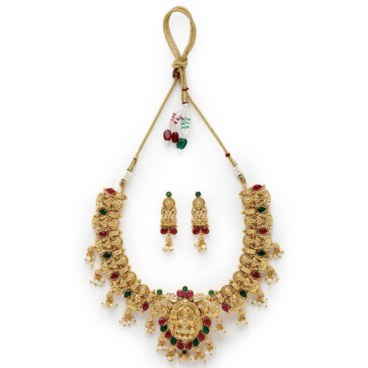 Sukkhi Traditional Gold Plated Copper Temple Choker Necklace & Earring | NS105618