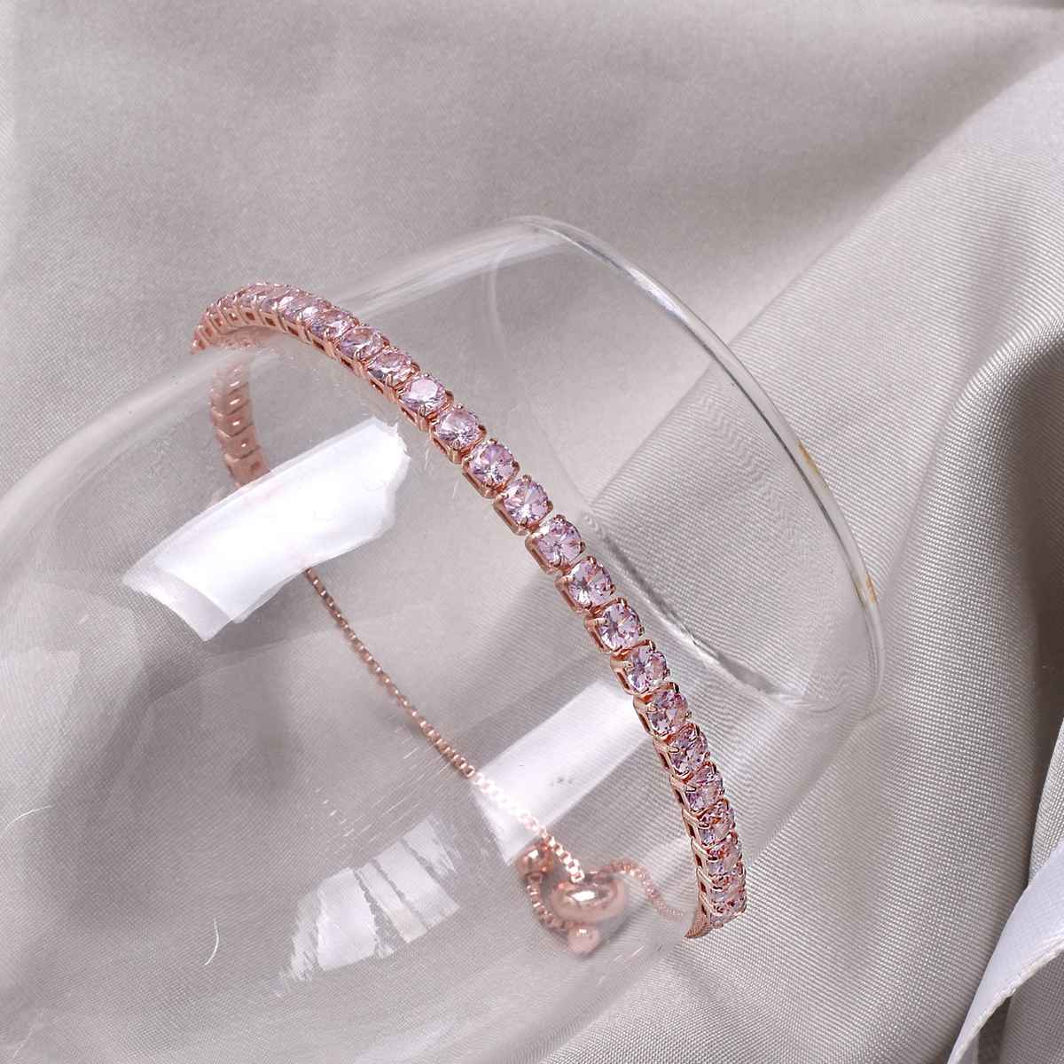 Joker & Witch Nora Rose Gold Tennis Powder Bracelet