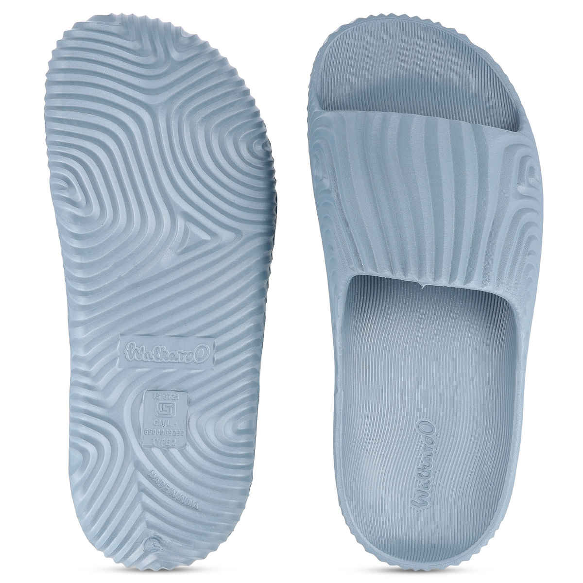 Walkaroo Men's Flip Flop Sliders | WC8769 Aqua Blue | UK 8